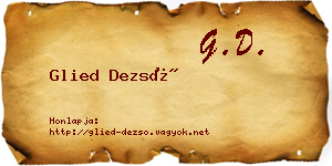 Glied Dezső névjegykártya
